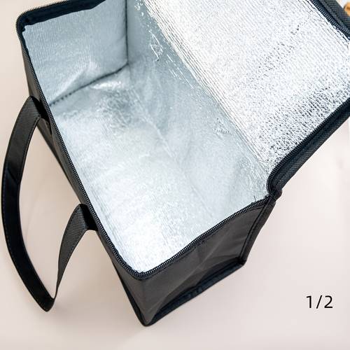 1 2 reusable non woven lunch bags foldable portable outdoor camping ice packs suitable for outdoor insulated bags with aluminum foil lining fresh keeping bags shopping beer and beverage refrigerated bags can come into contact with food
