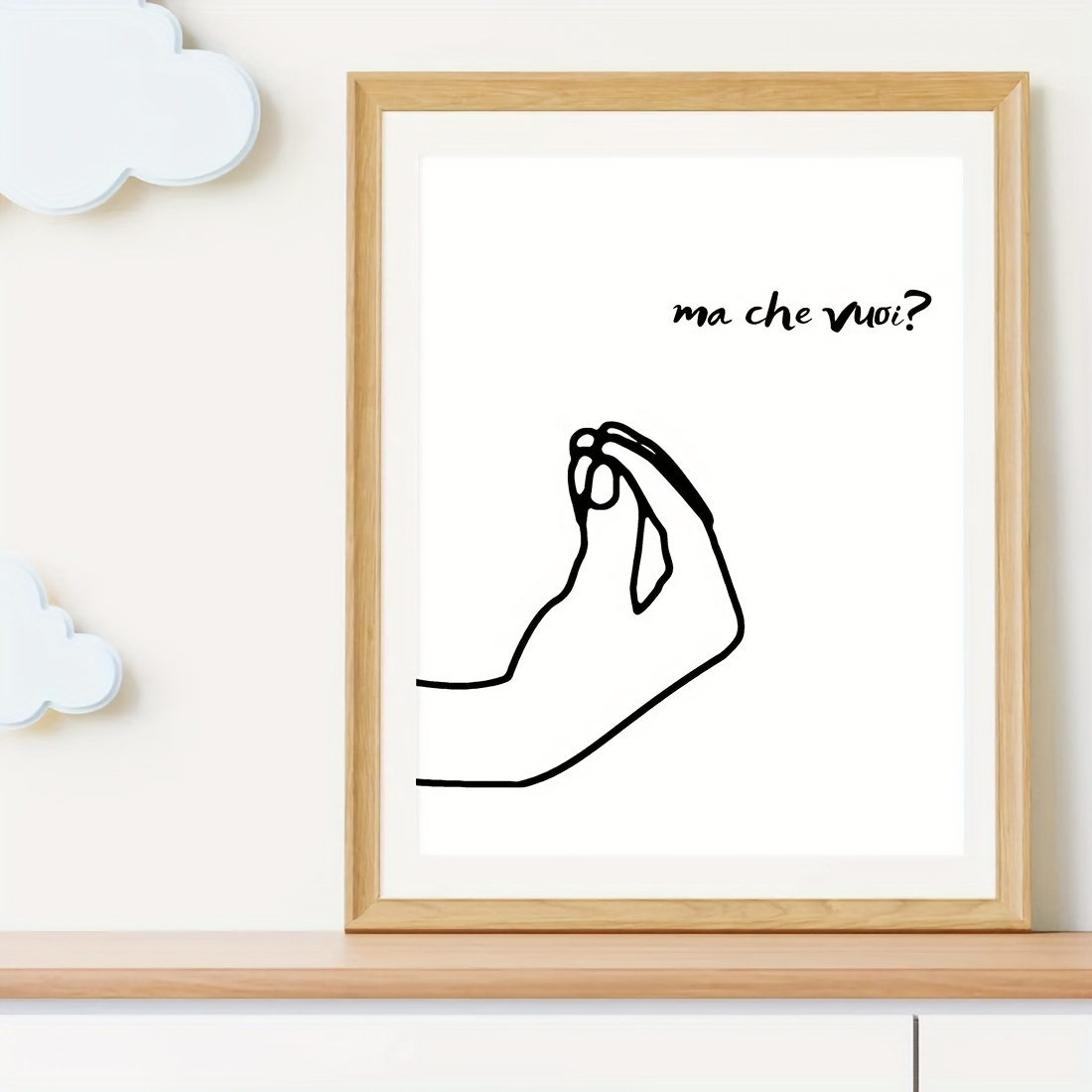 TEMU 1pc Italian Hand Gesture Wall Art "ma Che Vuoi?" (what Are You Looking For?) - Modern Italian Chart Print Suitable For Home, Office, Cafe,