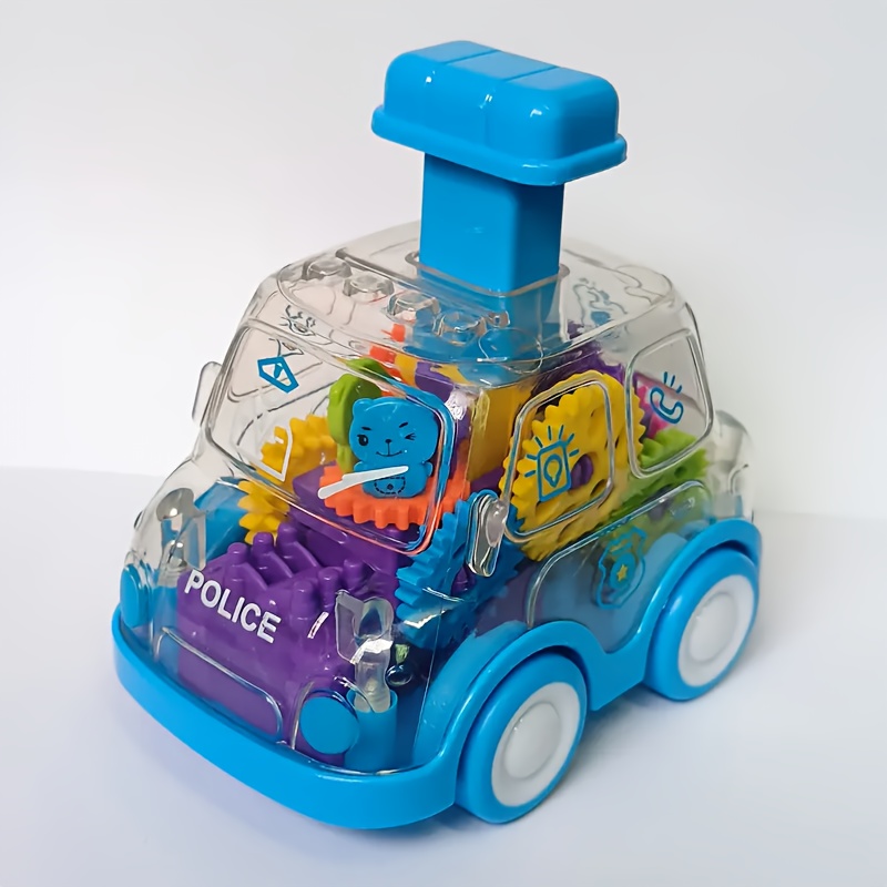 Image of 1pc Car Toys For Boys, Transparent Gear Friction Powered Cars, No Battery Car For Boys And Girls, Perfect Beach Games Playground For Backyards Easter Gifts (gear Colors Random)