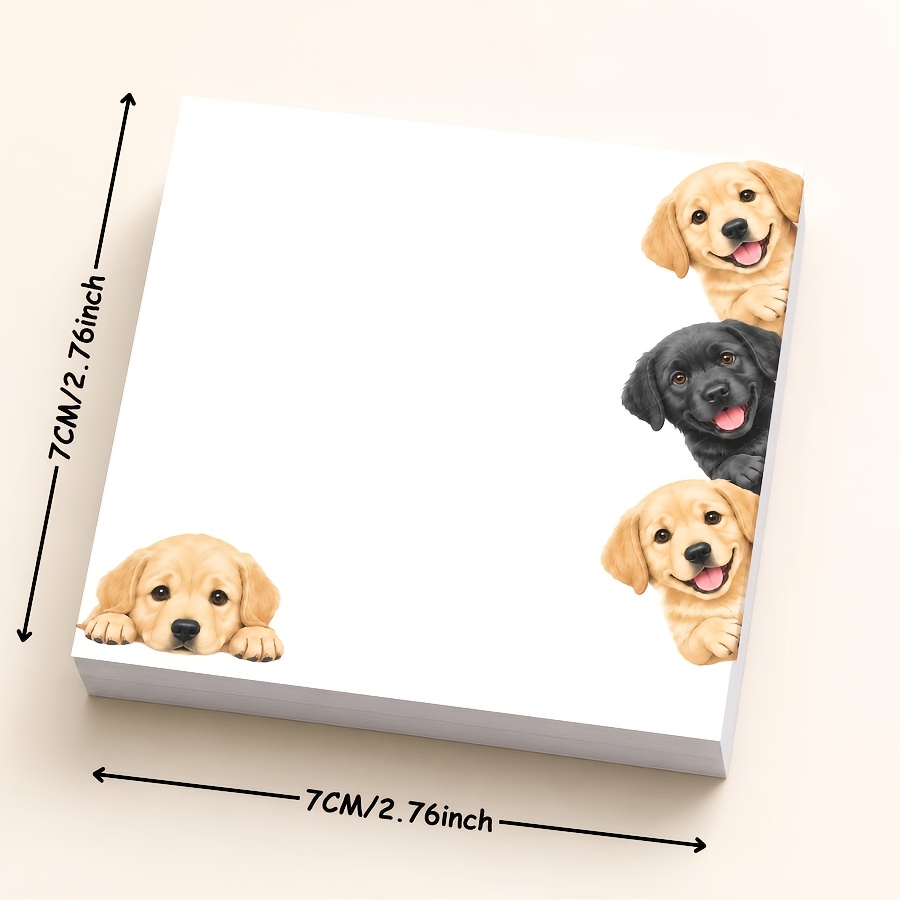 TEMU Cute Puppy Memo Pad With Adorable Dog Peeking Design, Golden Retriever And Cartoon Pet Artwork, Aesthetic Writing Notes Paper For Office School
