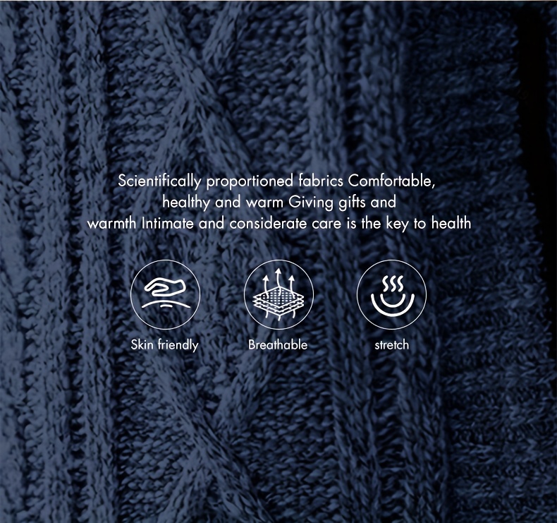 Men's Warm Cable-Knit Sweater Jacket - Winter Business Casual Coat with Stand Collar, Machine Washable Sweater for Office, Gym & Daily Wear - Cable-Knit Front Panel (No Belt Required) - Autumn/Winter