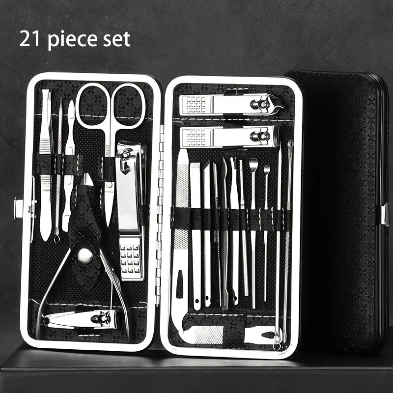 21pcs professional stainless steel manicure pedicure kit Italy