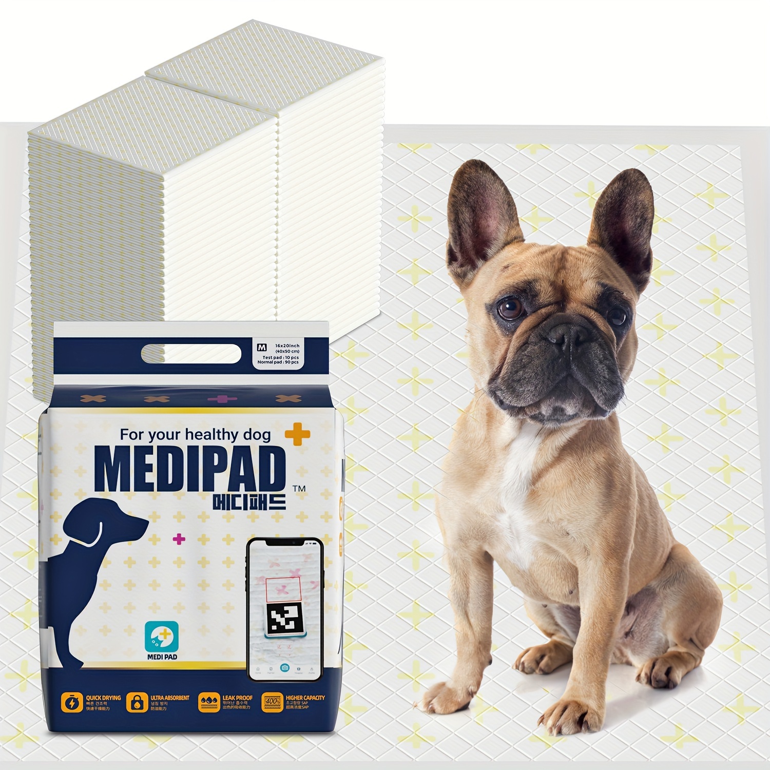 

100pcs - 16" X 20" Puppy Pee Pads, Super Absorbent Pet Pads, Leak-proof Disposable Training Pads, Odor Control, Suitable For Dogs, Cats, Rabbits, Health Monitoring Pee Pads