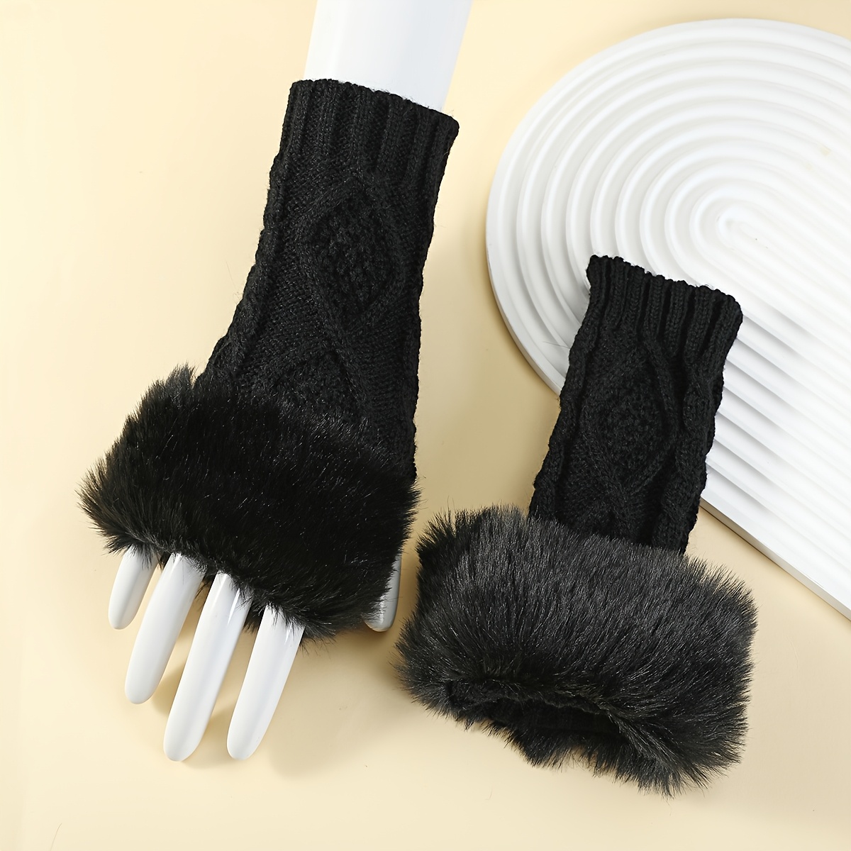 TEMU A Pair Of Women's Autumn And Winter Fashionable, , Simple Gloves For Outdoor Use, Providing , Cold Protection, And Wind Resistance, Arm Sleeves