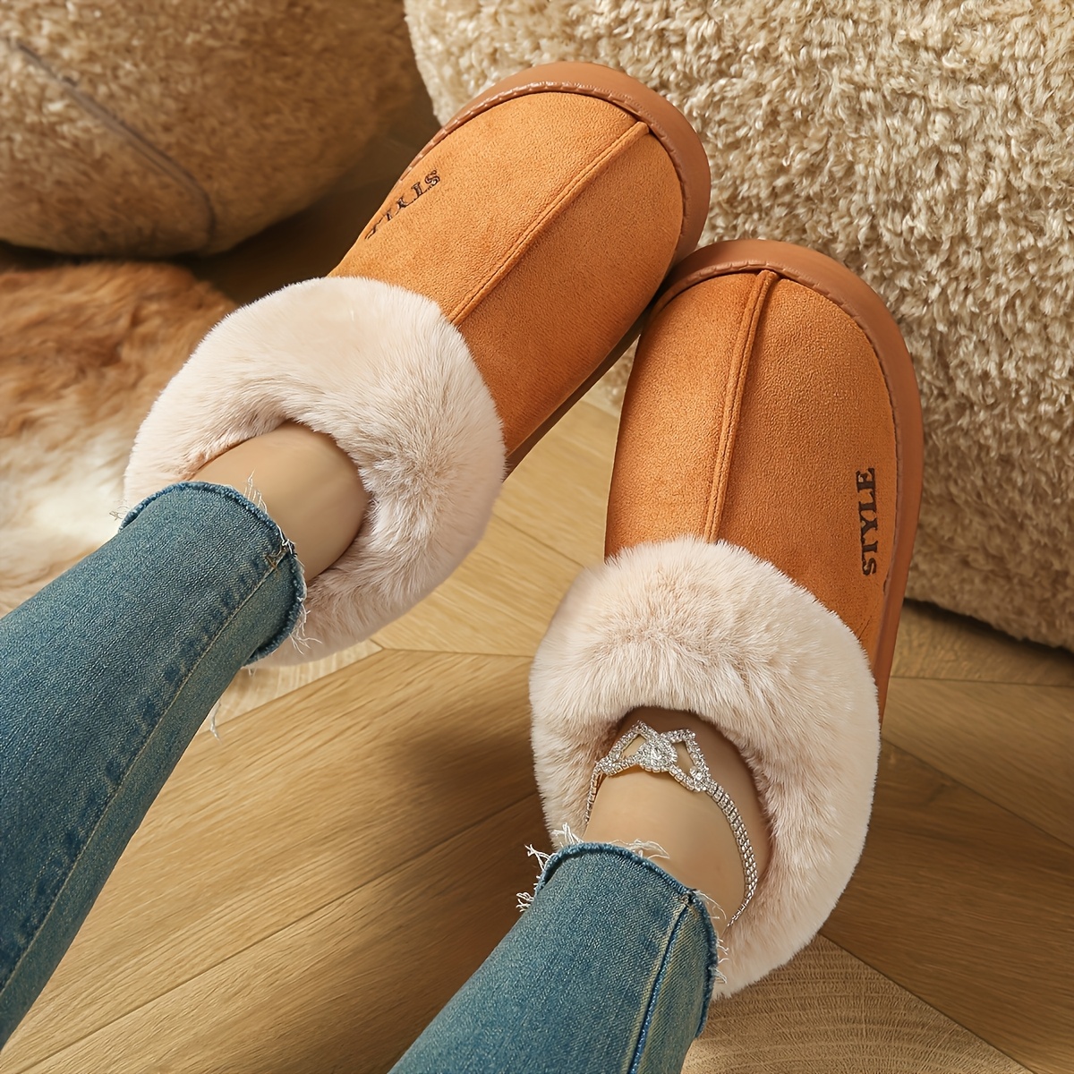   stylish slippers for winter are designed with a easy and elegant upper featuring a soft and   plush collar their minimalist     with a comfortable interior provides you with       the autumn an