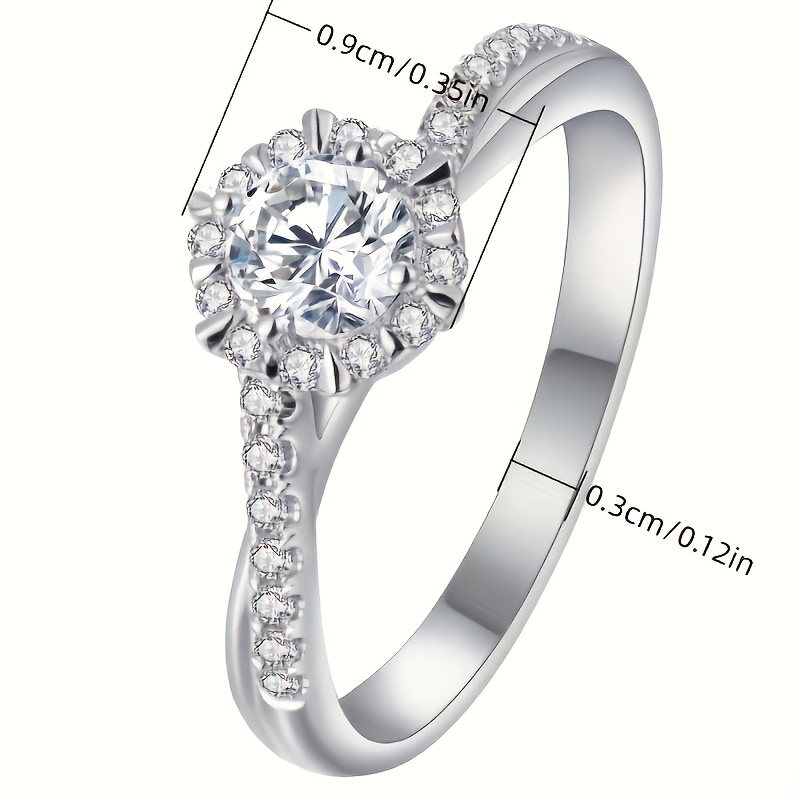 Women's CZ Engagement Ring for Weddings & Parties