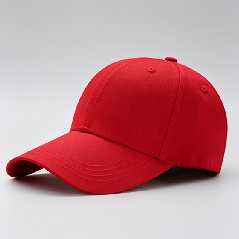 Unisex Solid Color Baseball Cap, Adjustable Duckbill Hat