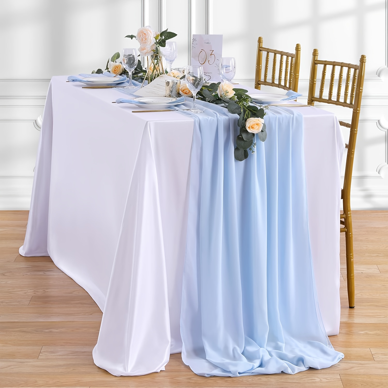Elegant 10-foot Chiffon Table Runner - 29x120" Transparent Romantic Design For Weddings, Birthdays, Bridal Showers & Outdoor Decor - Perfect For Halloween, Thanksgiving, Christmas
