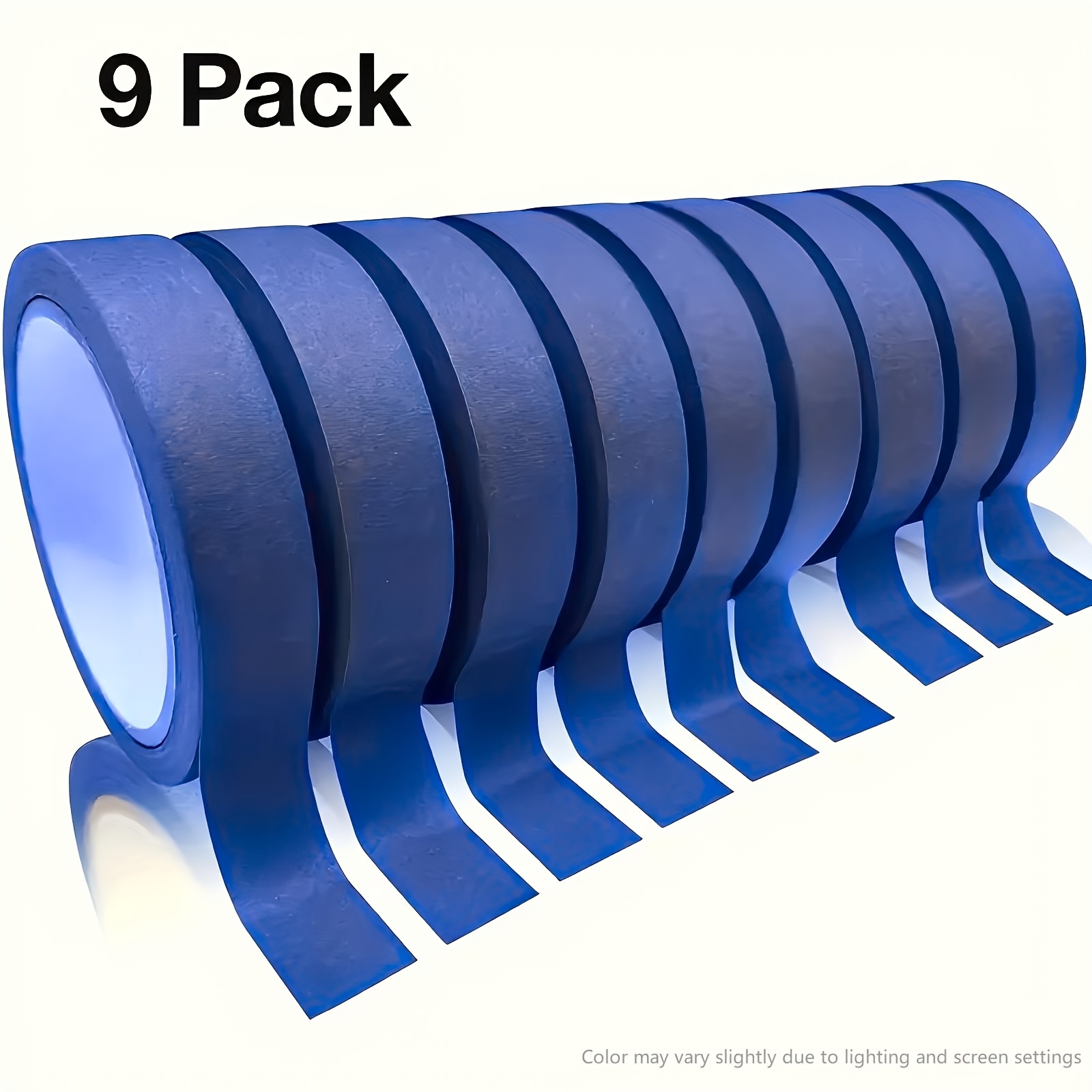 E-shop 9 Rollen Malerklebeband, 0,78 Zoll x , wasserdicht wasserabweisend, leicht zu entfernen, ideal für Zuhause, Büro, Schule, DIY, Kunst, Handwerk