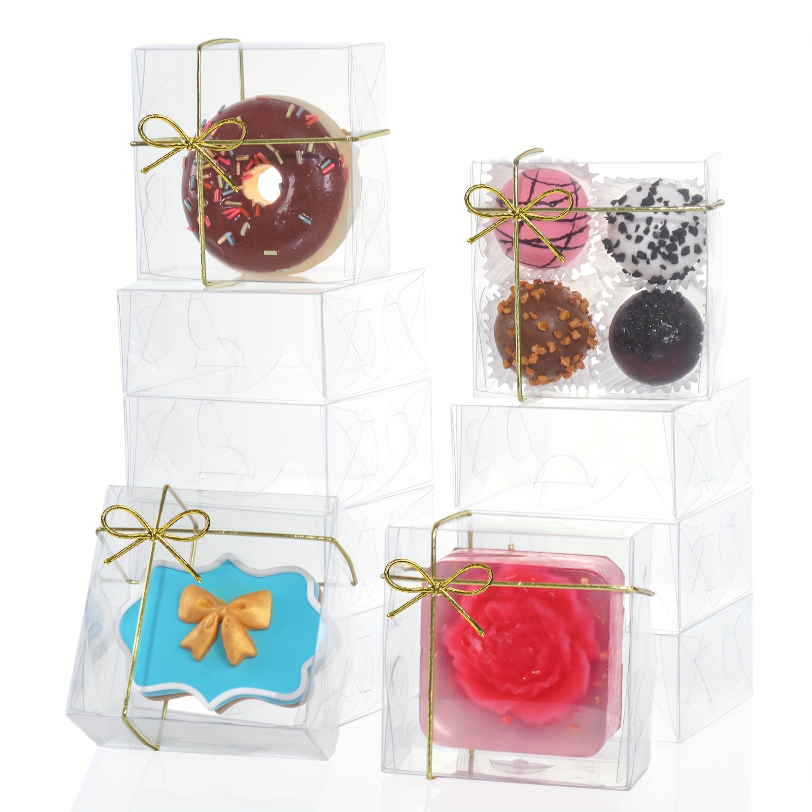 

12/25/50pcs Clear Cookies Boxes With Window Boxes Boxes For 4 Boxes Macaron Boxes Chocolate Covered Strawberries Oreo Boxes For Christmas Valentine's Halloween Easter Father's Mother's Day