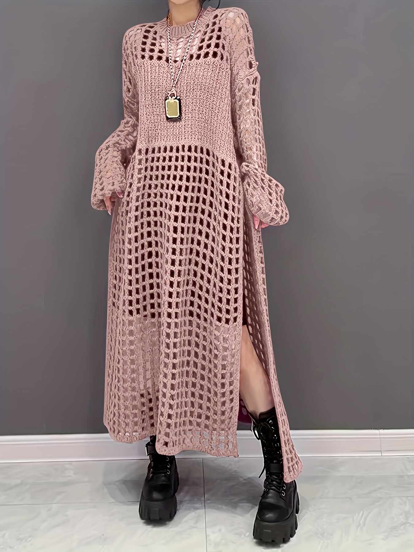 plus size plus size plus size pullover sweater dress - Temu