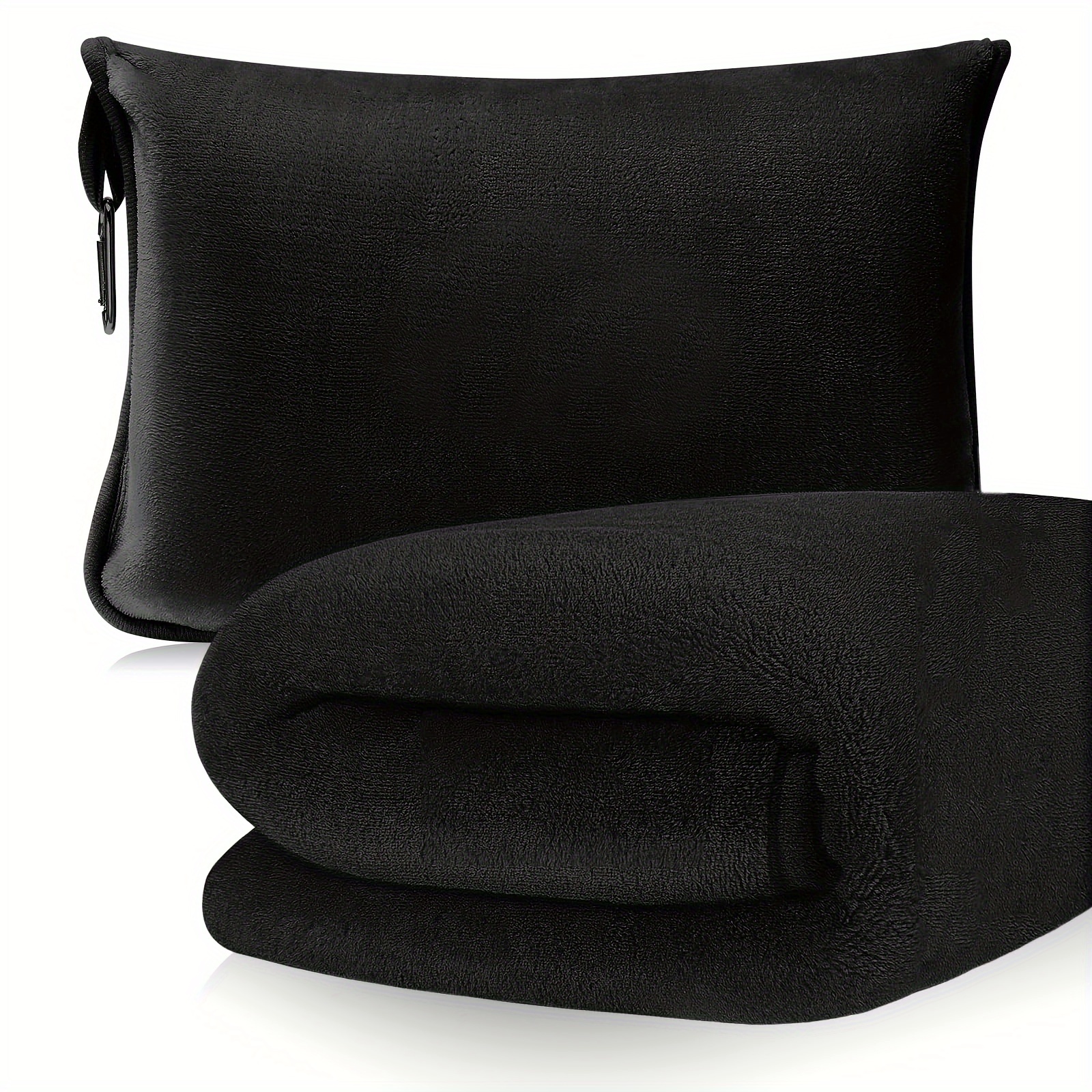 Couverture De Voyage Compacte Avec Coussin – Ensemble Polaire Doux, Transformable En Poncho – Idéal Avion, Camping, Canapé Et Cadeau - 2