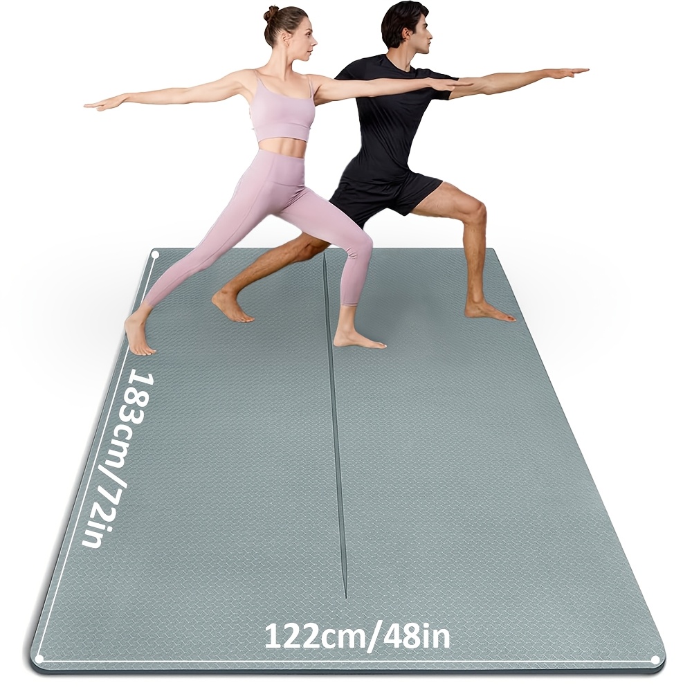 

Extra Large Anti-slip Tpe Yoga Mat, 8mm Exercise And Fitness Mat, Solid Color Grey, , Tear-resistant, With Non-slip Surface, For Home And Outdoor Workouts, Pilates, Gymnastics