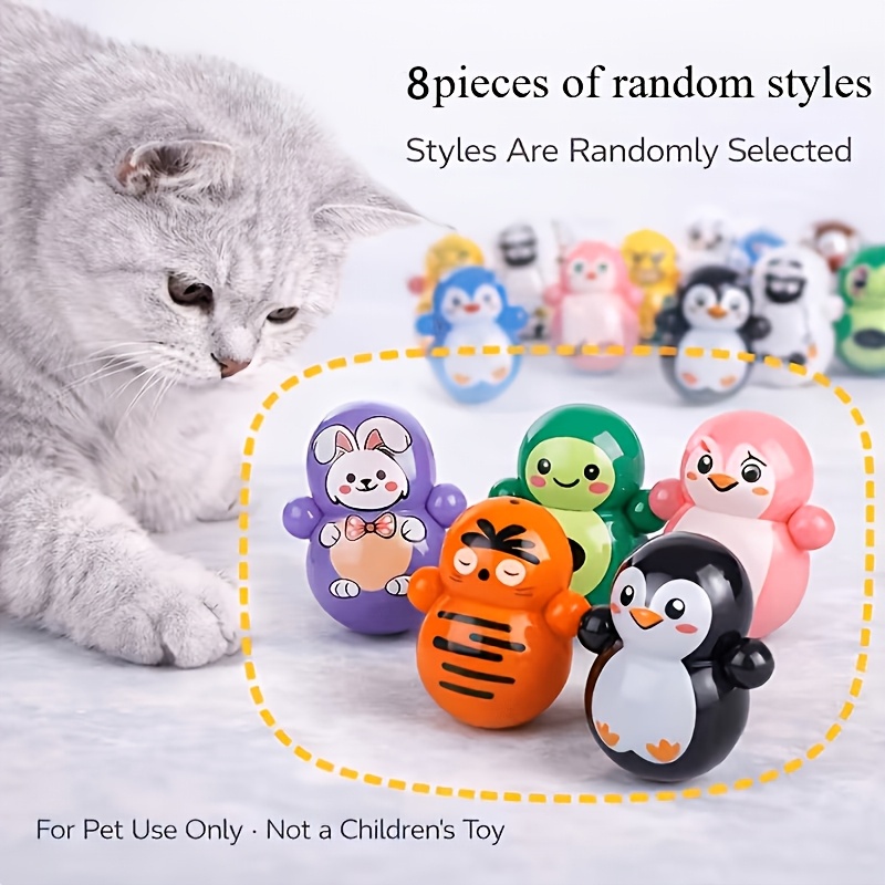 8pcs Colored Vibrant Cat Rolling Toys, Indoor Cat Rolling Toys. Durable Plastic Material, Interactive Play And Exercise, Battery-free