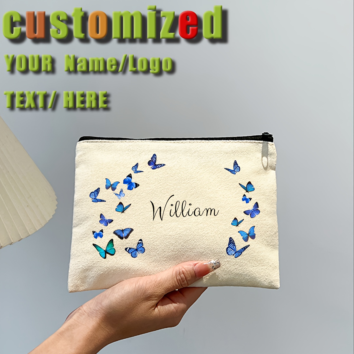 

1pc Personalized For Women, Zippered Unlined //diy Pattern, For , Bridal , , , Makeup , Pen Bag, Teacher , Customization