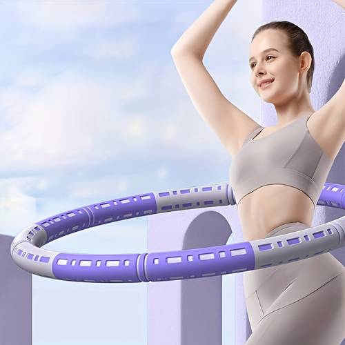 podesivi višedijelni fitness obruč | odvojivi | pogodan za trening struka kod kuće otvorenom, aerobne vježbe, plesnu fitness | ljubičasto-plava