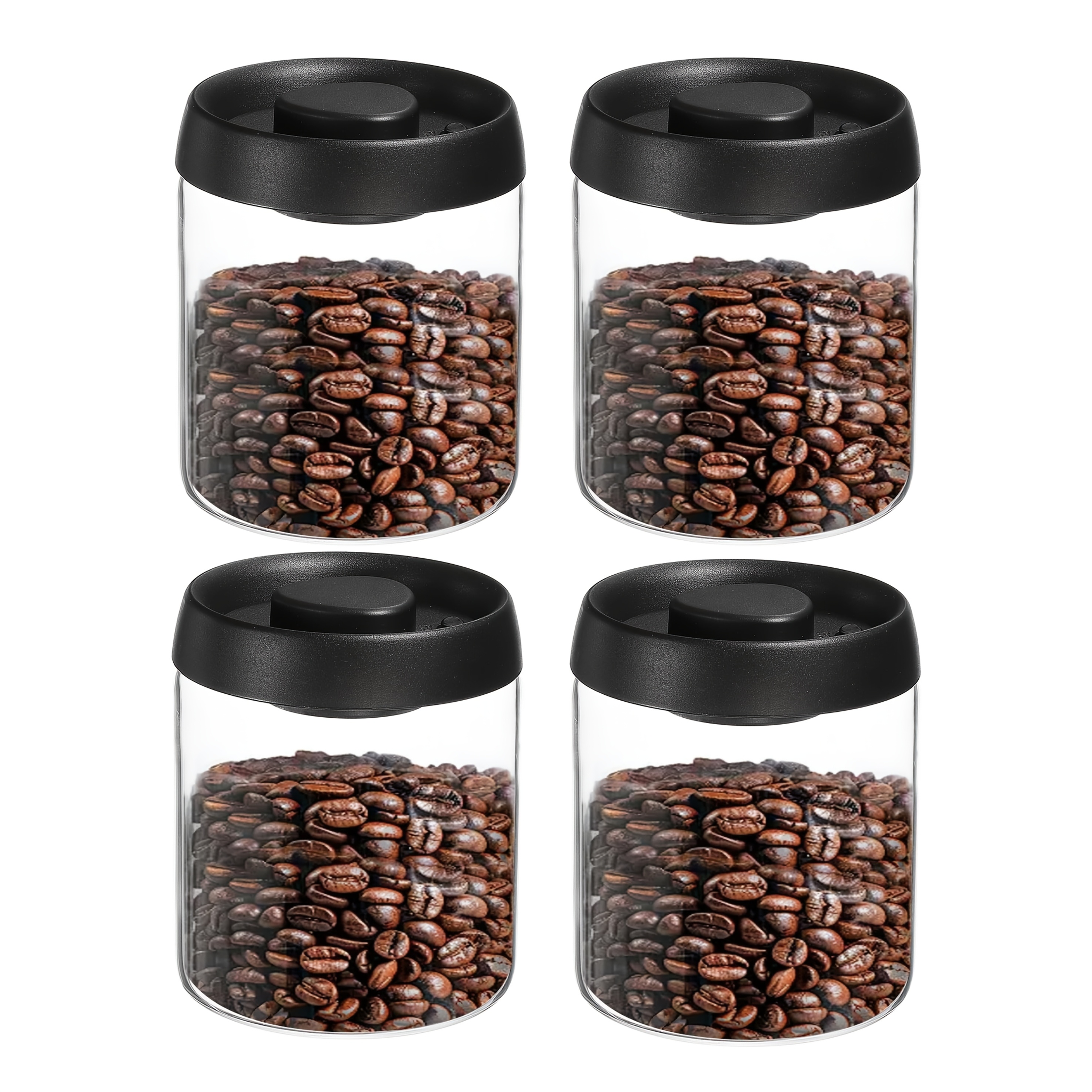 2/4pcs Coffee Vacuum Container, 900ml/30oz, Glass Sealed Jar, Coffee Bean Storage Container With Lid For Spices Tea