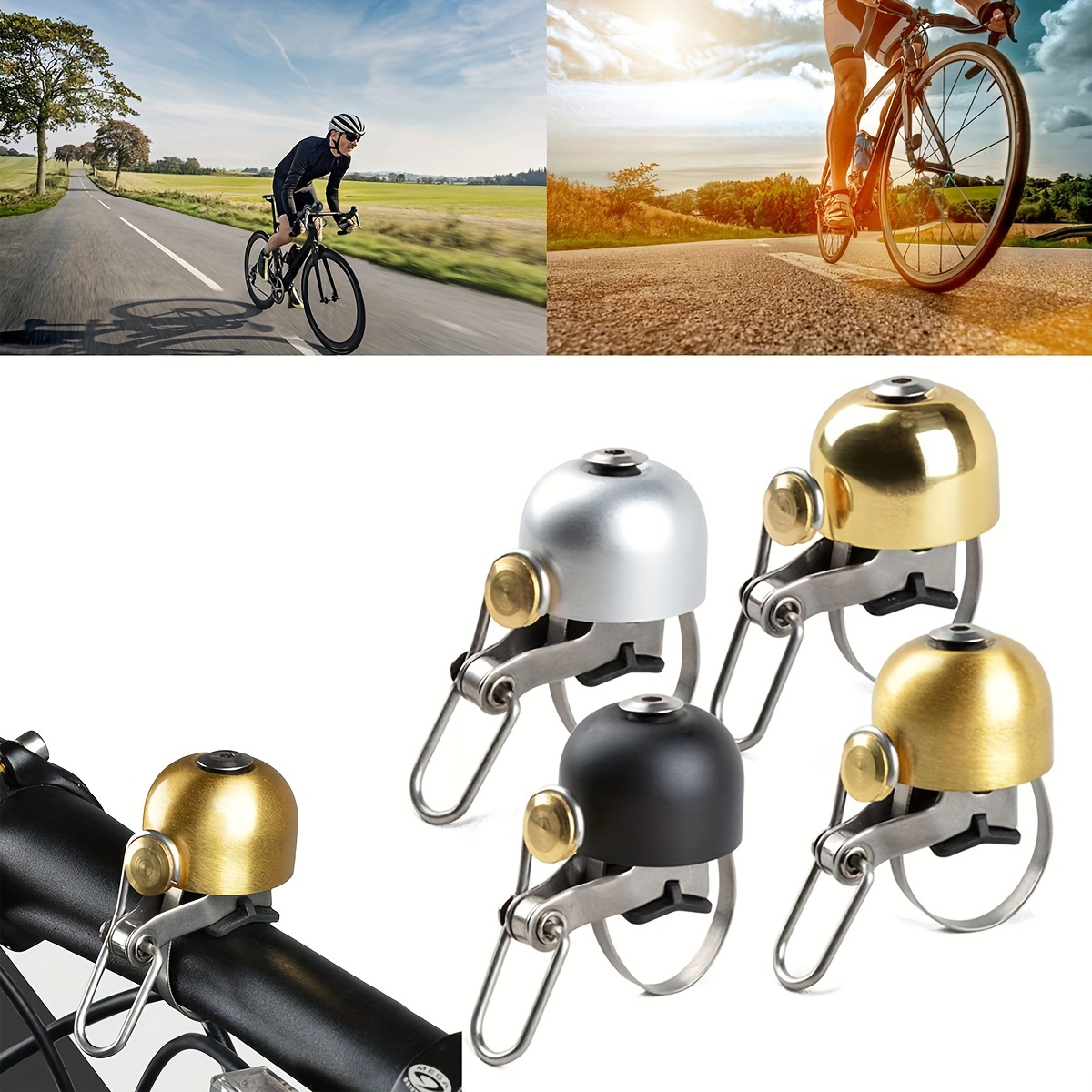 

1pc Classic Bicycle Bell, Loud Crisp Sound Vintage Bike Handlebar Ring, Safety Alarm Accessory For All Bikes, Retro Style Cycling Horn