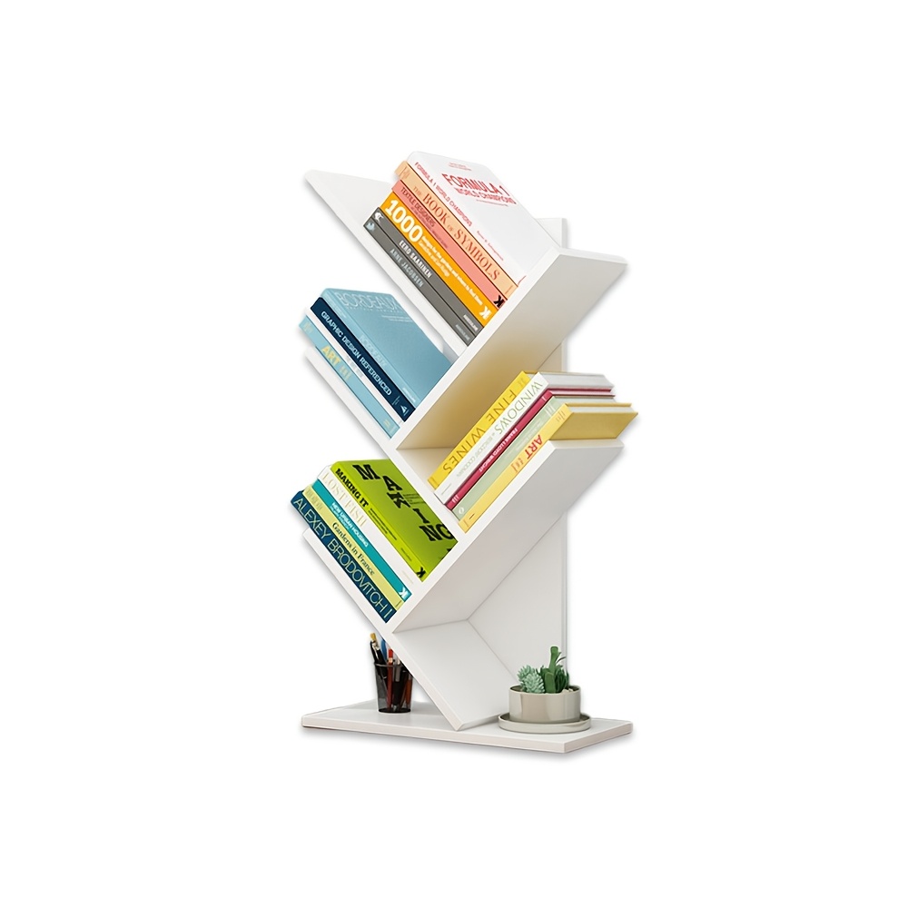 A Freestanding Bookshelf Designed With 5 Tiers, Perfect For Displaying Books And As A Gift