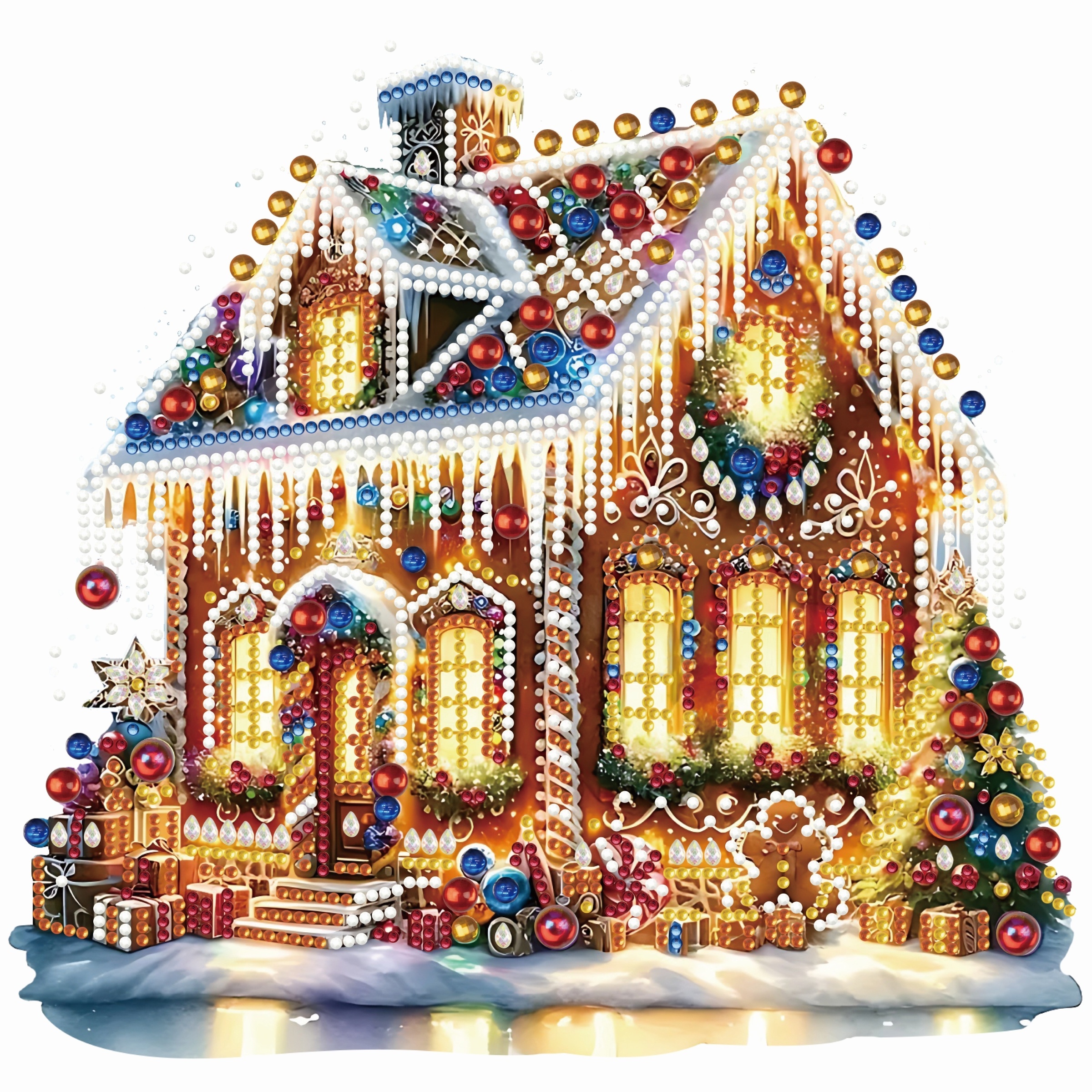 

Diy 5d Christmas Cabin Diamond Painting Kit - Acrylic, Unique Shaped Crystals, Perfect For Holiday & Party Decorations, Creative Gift Idea