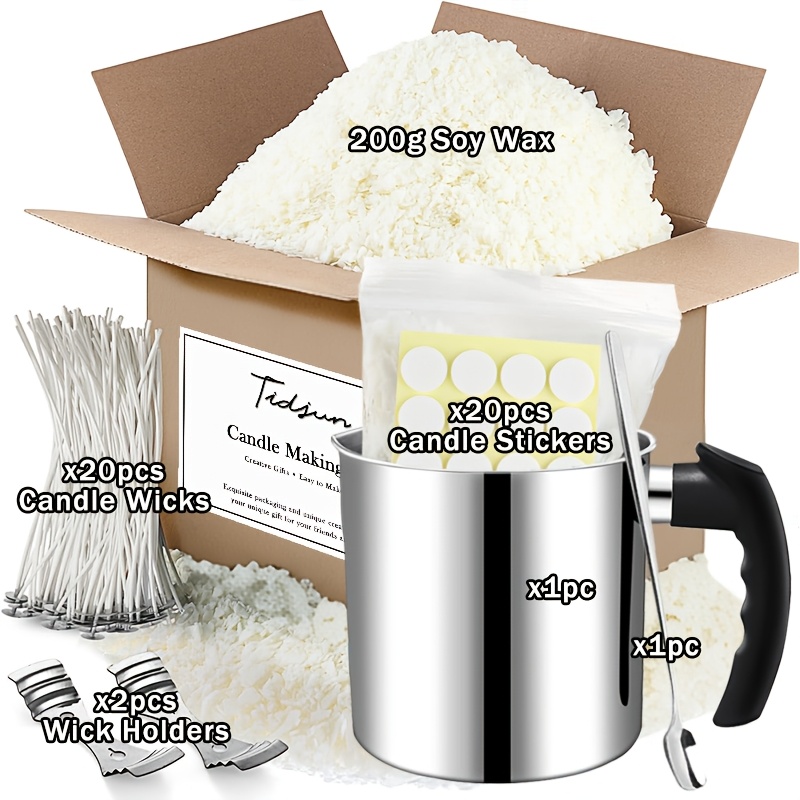 TEMU New Candle Making Kit Supplies, Candle Make Pouring Pot And Soy Wax | Craft Tools Including Stainless Steel 44oz, Candle Wicks, Sticker, Wicks