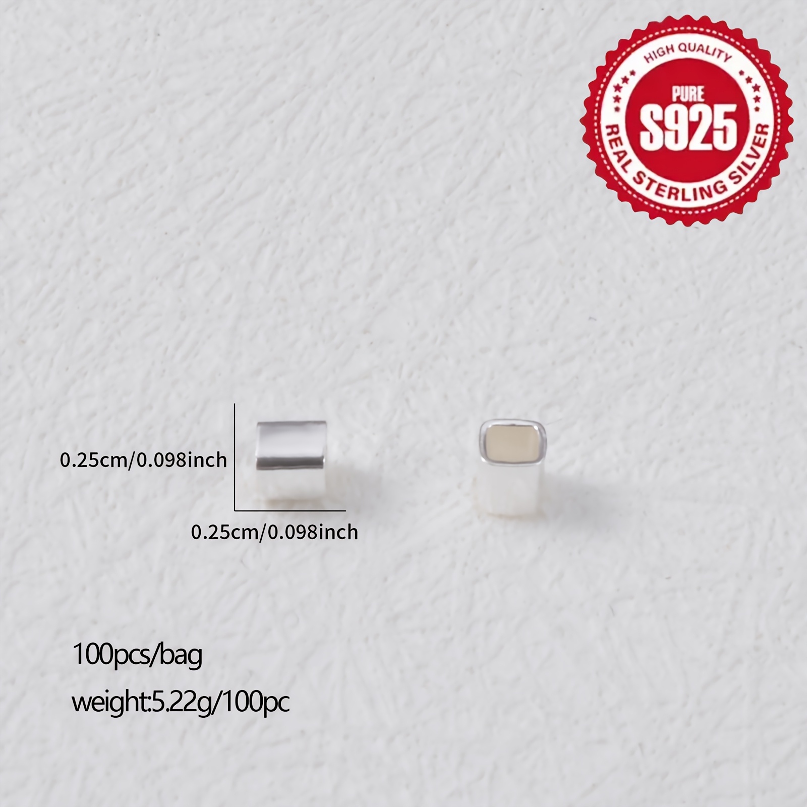 100pcs S925 Pure Silver DIY Spacer Beads for Jewelry Making