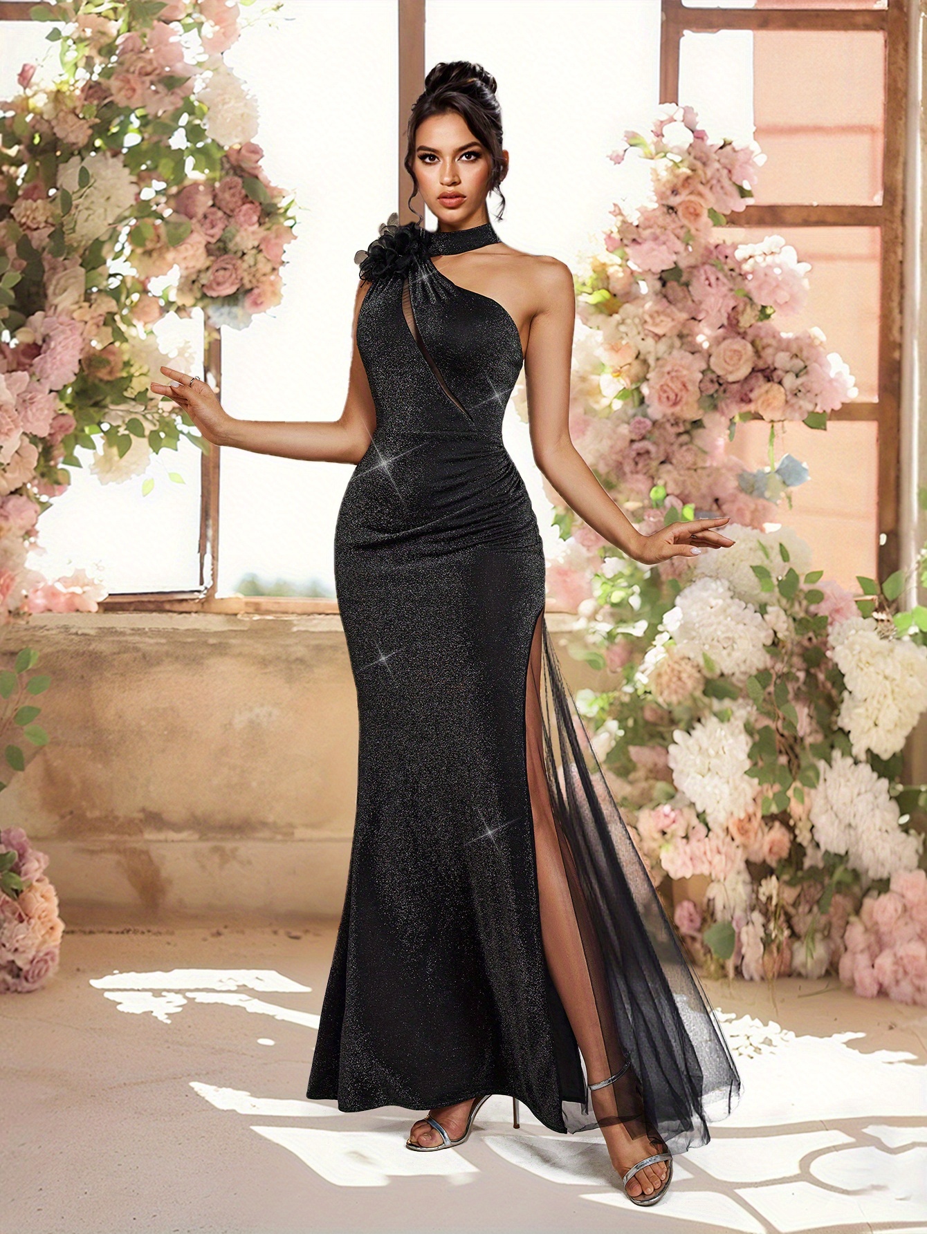 black puff sleeve maxi dress Love Letters | Black Puff-Sleeve Maxi Dress