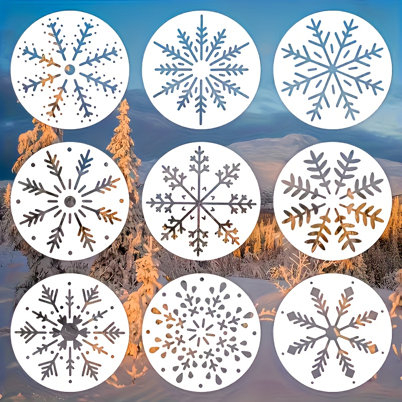 TEMU 9 Stencil riutilizzabili per a di - Resistenti template in poliestere da 3X3 pollici per su tela, lavori in tessuto, abbigliamento, tazze, legno