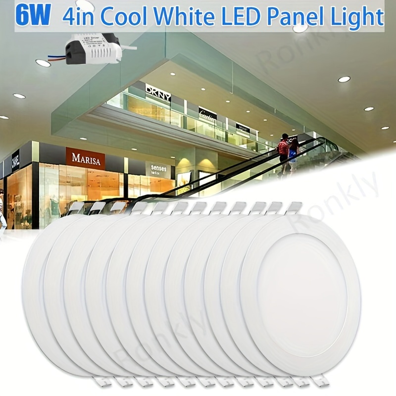 

12pack 4inch Led Ceiling Lights Recessed Retrofits Kit 6000k 6w