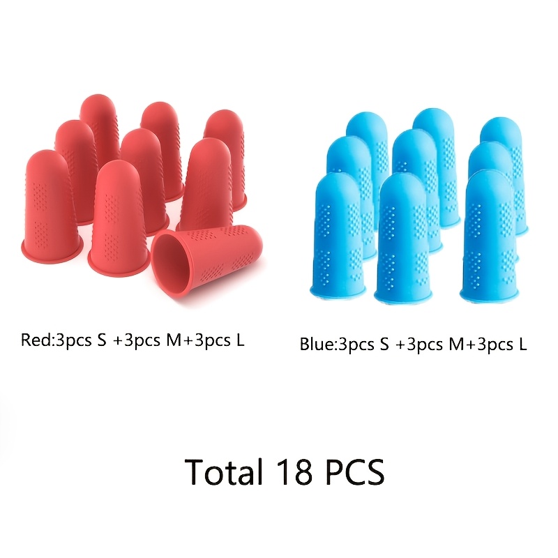 TEMU 18pcs Protège-Doigts Isothermes, Anti-Statique en Silicone, Protège-Doigts en Silicone, Protège-Doigts Antidérapants pour d'Atelier, Anti-Traces