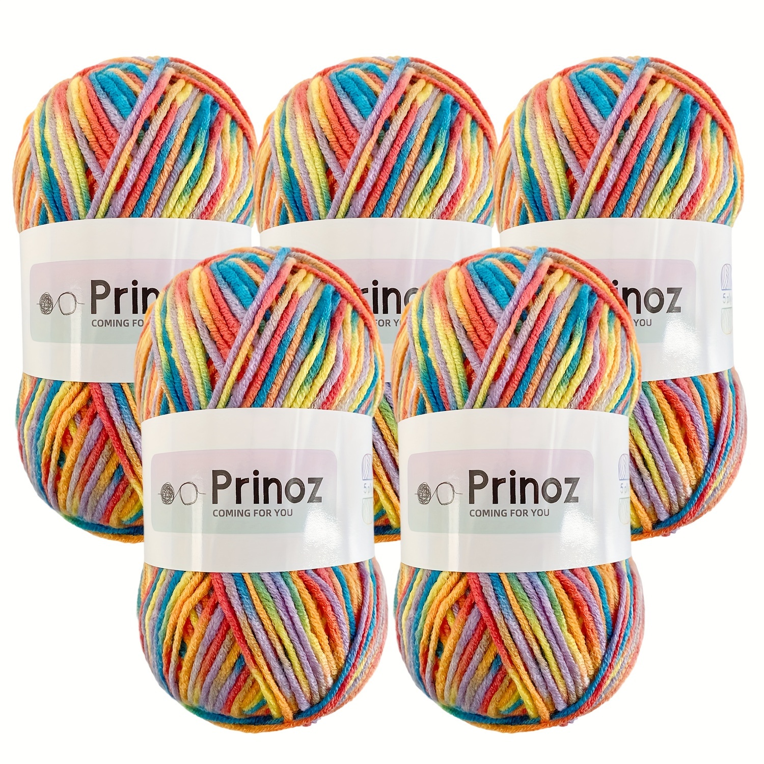 

Prinoz 5pcs Soft Acrylic Yarn, 50g Each - Diy Crafts, Scarves & Socks | In Multiple Colors