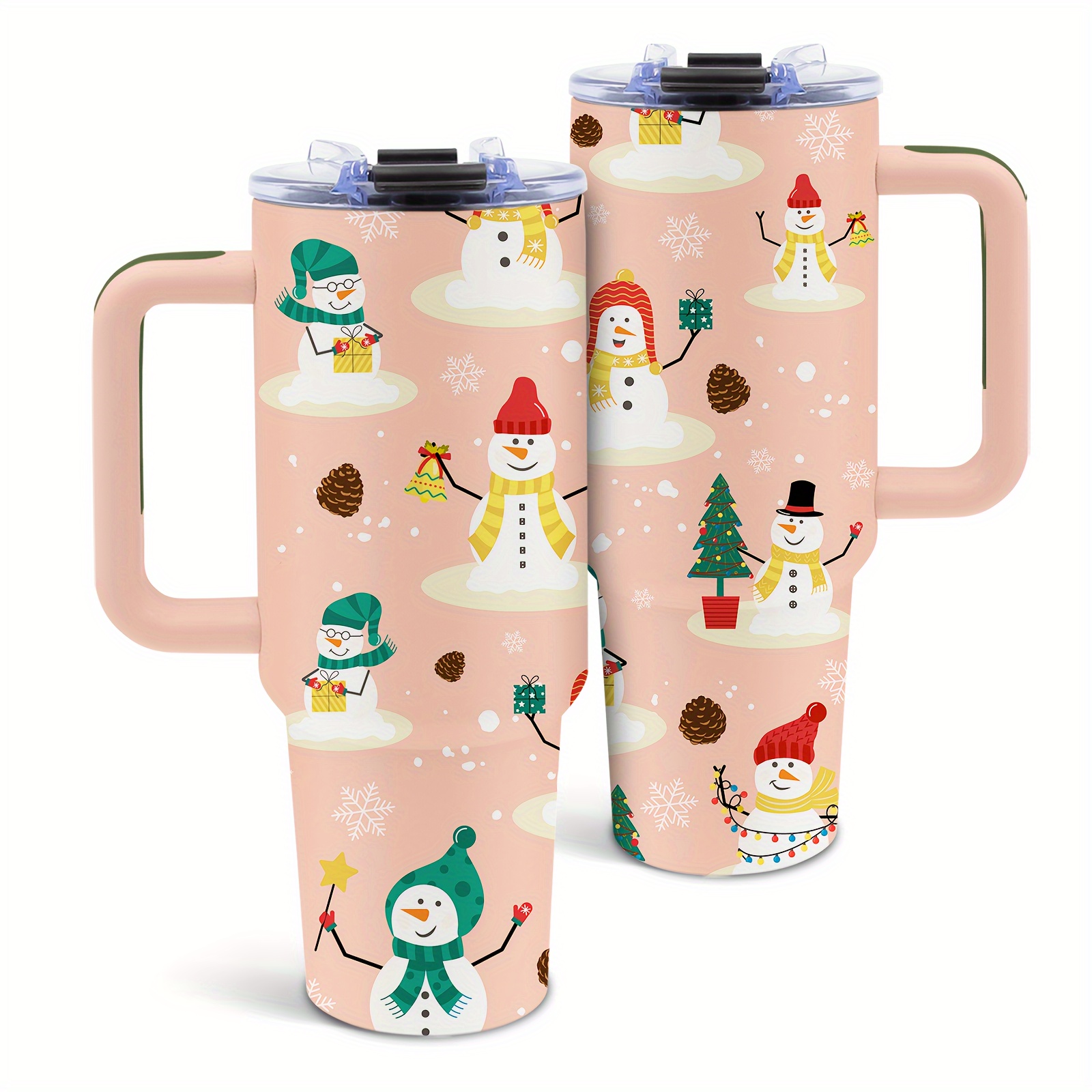 

1pc Christmas Snowman For Women Men, Steel Insulated , 40 Oz And ,