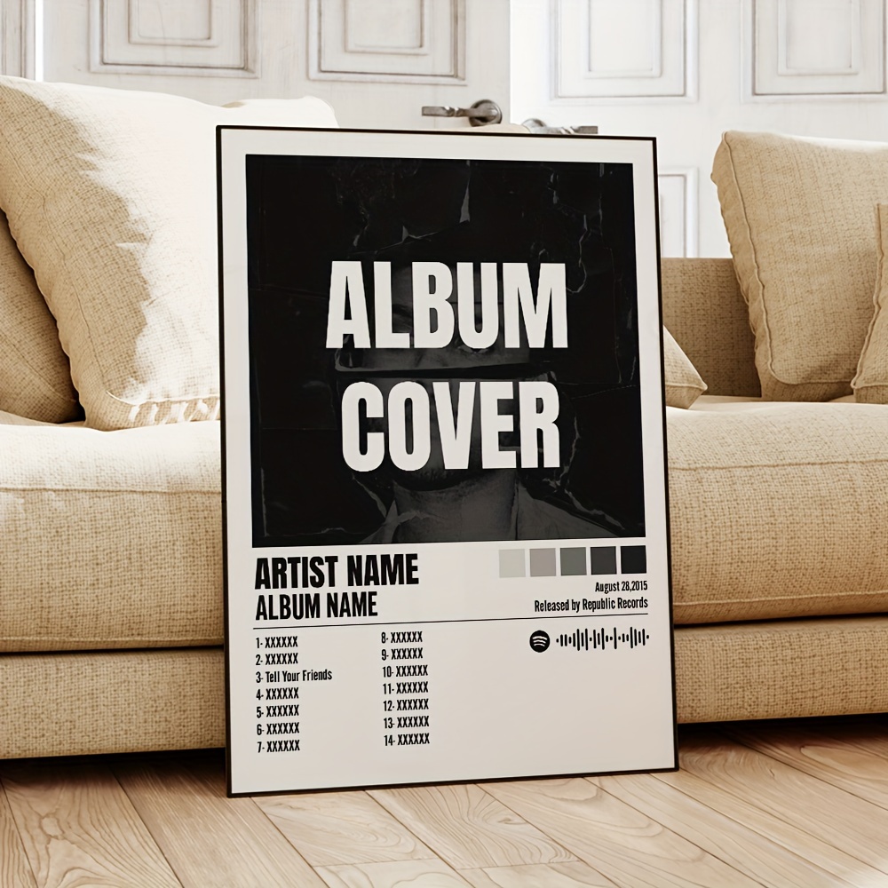 1pc Modern Custom Personalization Music Album Covers Poster Rapper Hiphop Singer Canvas Painting Wall Art Picture Waterproof Poster for Living Room Bedroom Home Decor-Style2Frameless/aluminum Alloy Frame Halloween/Christmas Gift