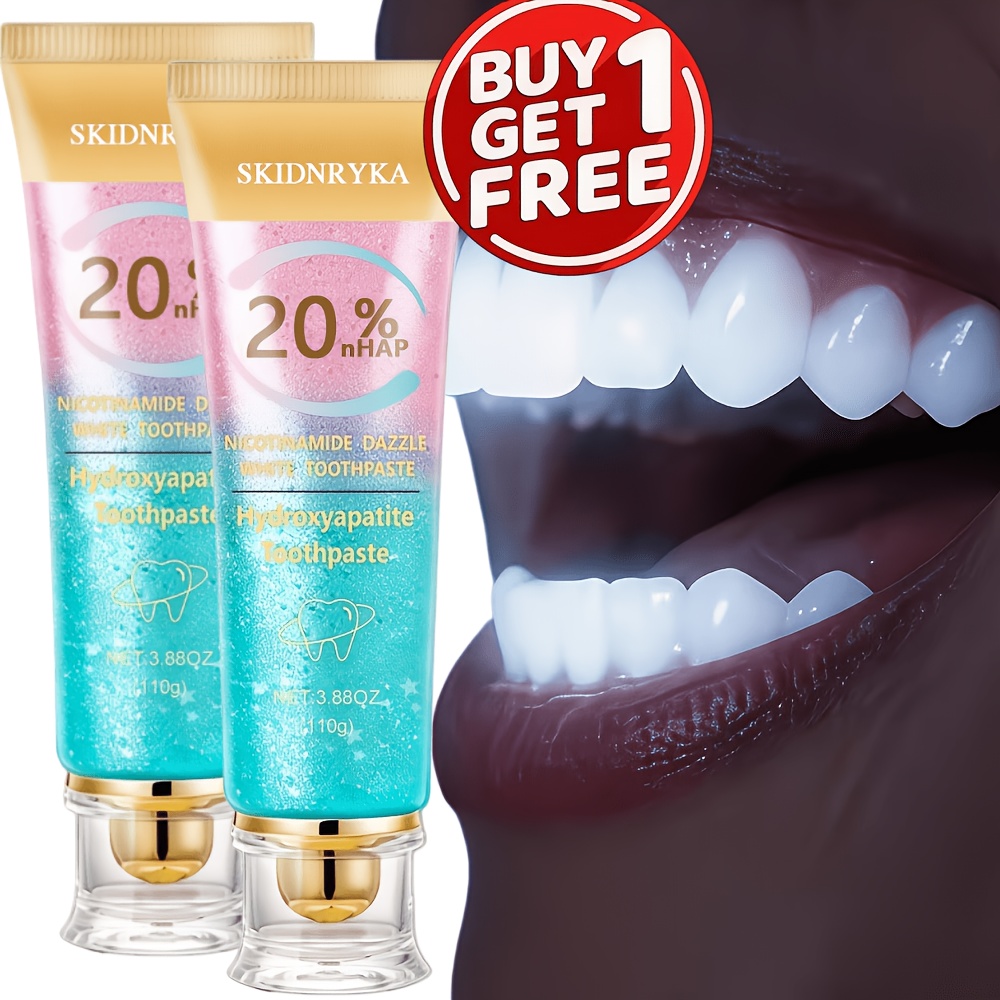 compre   y llévese     (2 unidades) pasta de dientes con 20% de hidroxiapatita, pasta de dientes con niacinamida, dientes, limpieza  ,    ,   para toda persona,   opción ideal para el   bucal masculino y femenino