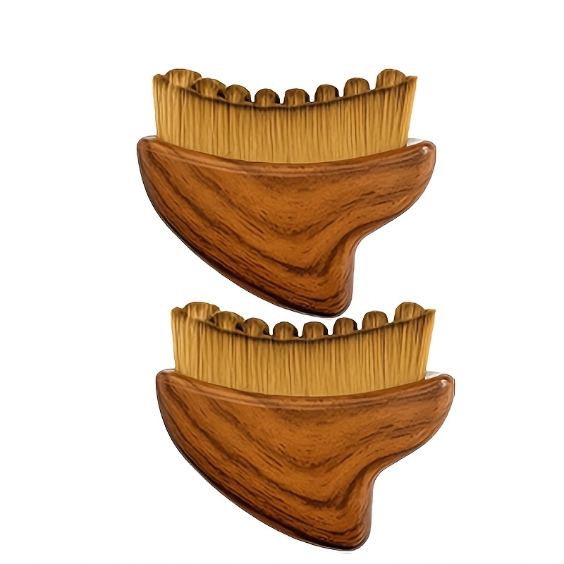 Image of 2pcs Manual Lymphatic Massage Brushes, Trendy Style With Slanted Design Grip, Soft And Delicate Bristles, Non-prickly Face Care, Facial Muscle Relaxation, Ideal Gift For Holidays