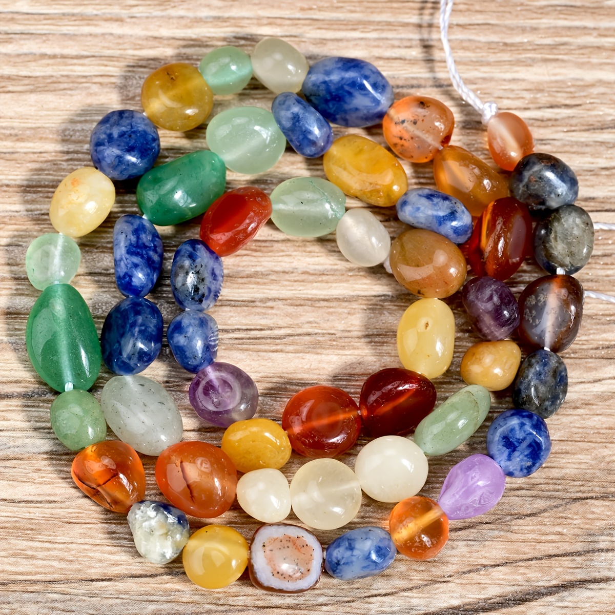 TEMU Natural Mixed-color Agate Irregular Loose Beads For Jewelry Making, Handcrafted Women's Jewelry, Necklaces, Bracelets, Earrings Additions,