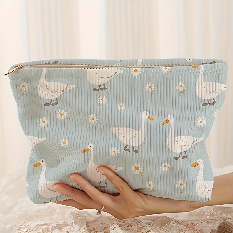 TEMU Flower Pattern Printed Toiletry Storage Bag - Lightweight Zipper Lined Makeup Bag, Multi Purpose Practical Storage Bag, Suitable For Men And