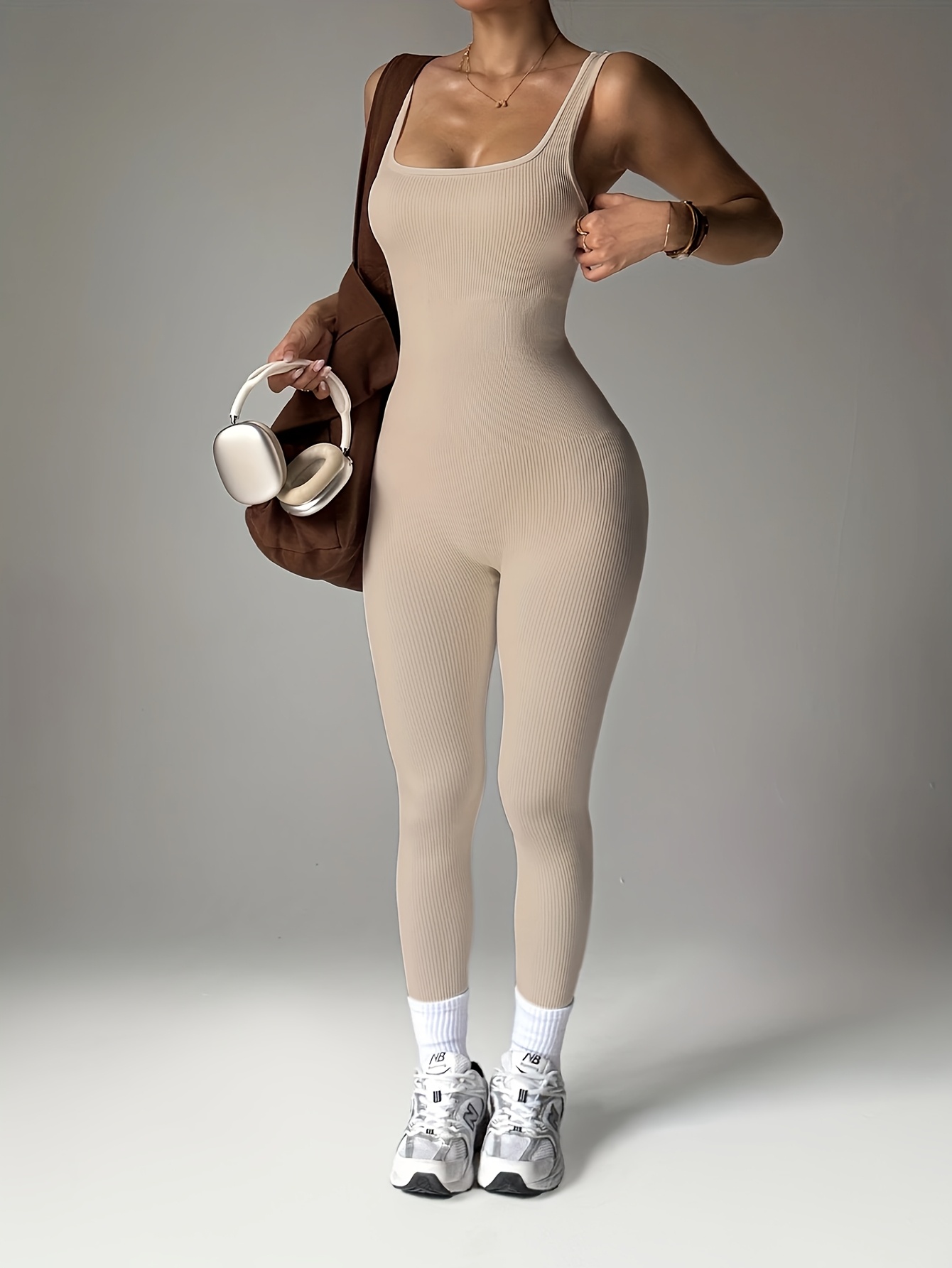 Women's Sleeveless Yoga Jumpsuit – Stretchy Fitness Bodysuit For Running & Workouts