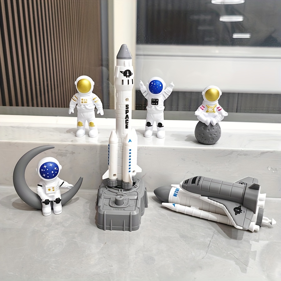 Scientific Rocket Experiments At Launch Center Can Launch And Come With 4 Astronaut Figures, Designed For Children To Learn About Space Knowledge Through A Spaceship Astronaut Toy Model