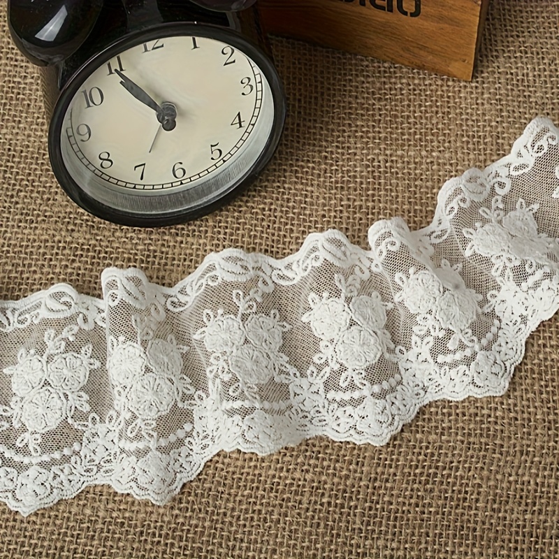 E-shop 8 cm Breite Mesh Bestickte Spitze DIY Kleidungsdekoration Accessoire Band Stoffbesatz