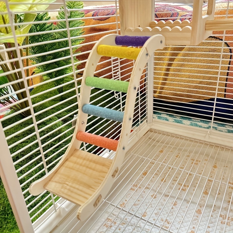 

[customer ] Wooden Bird Climbing Ladder Swing Toy For Parrots And Small Pets - Rotating Perch And Chew Toy