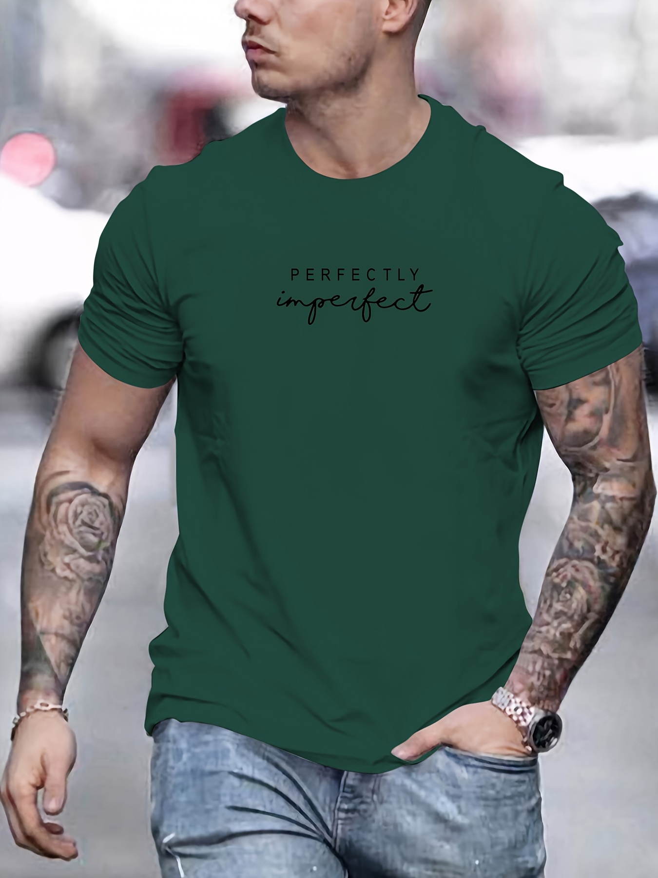 Men'S Print T-Shirt, Short-Sleeved Casual Round-Neck T-Shirt for Summer
