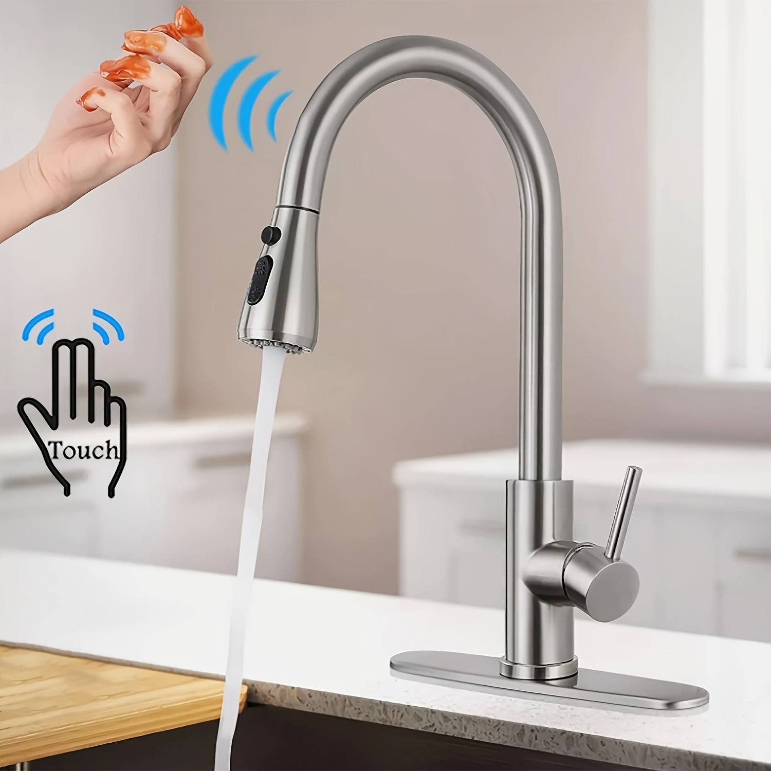 Cocina Grifo Tactil Grifo Cocina Táctil Pulverizador Retráctil