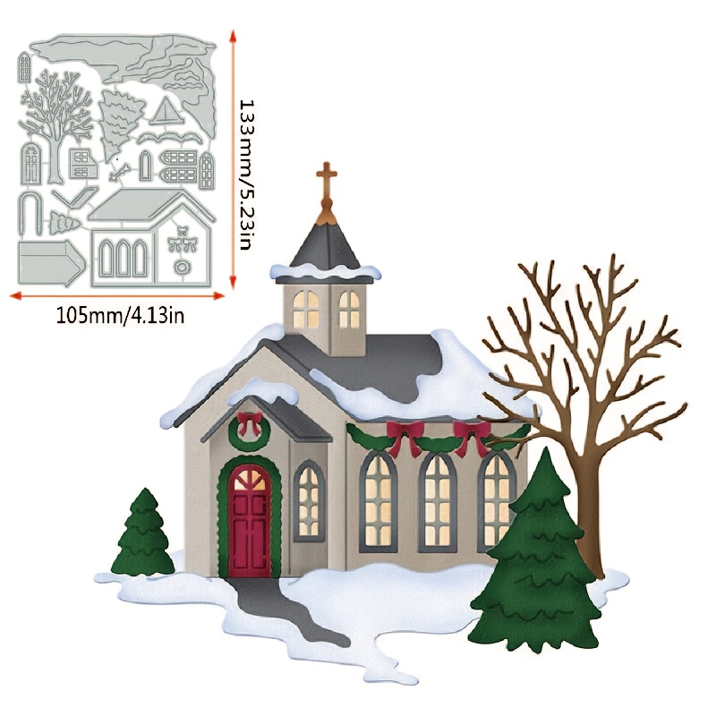 -piece Metal Cutting Die For A Christmas , Suitable For Scrapbooking And Paper Crafting, Including And Punch Templates