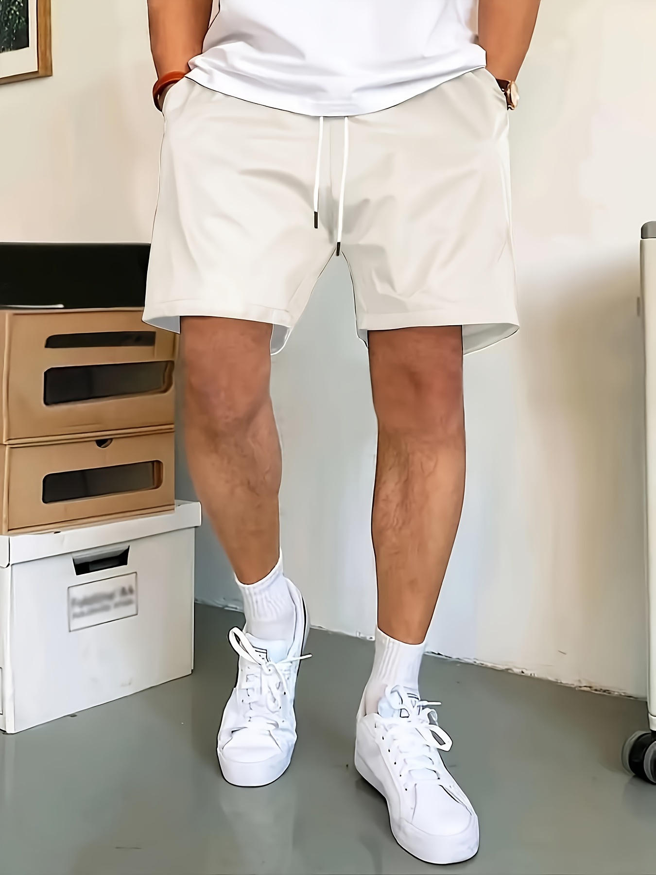 Men's Solid Shorts, Comfy Casual Fashion Shorts For Outdoor Sports