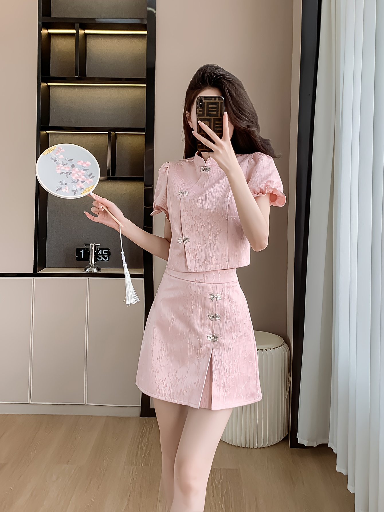 elegant qipao set women summer two piece Temu Pakistan