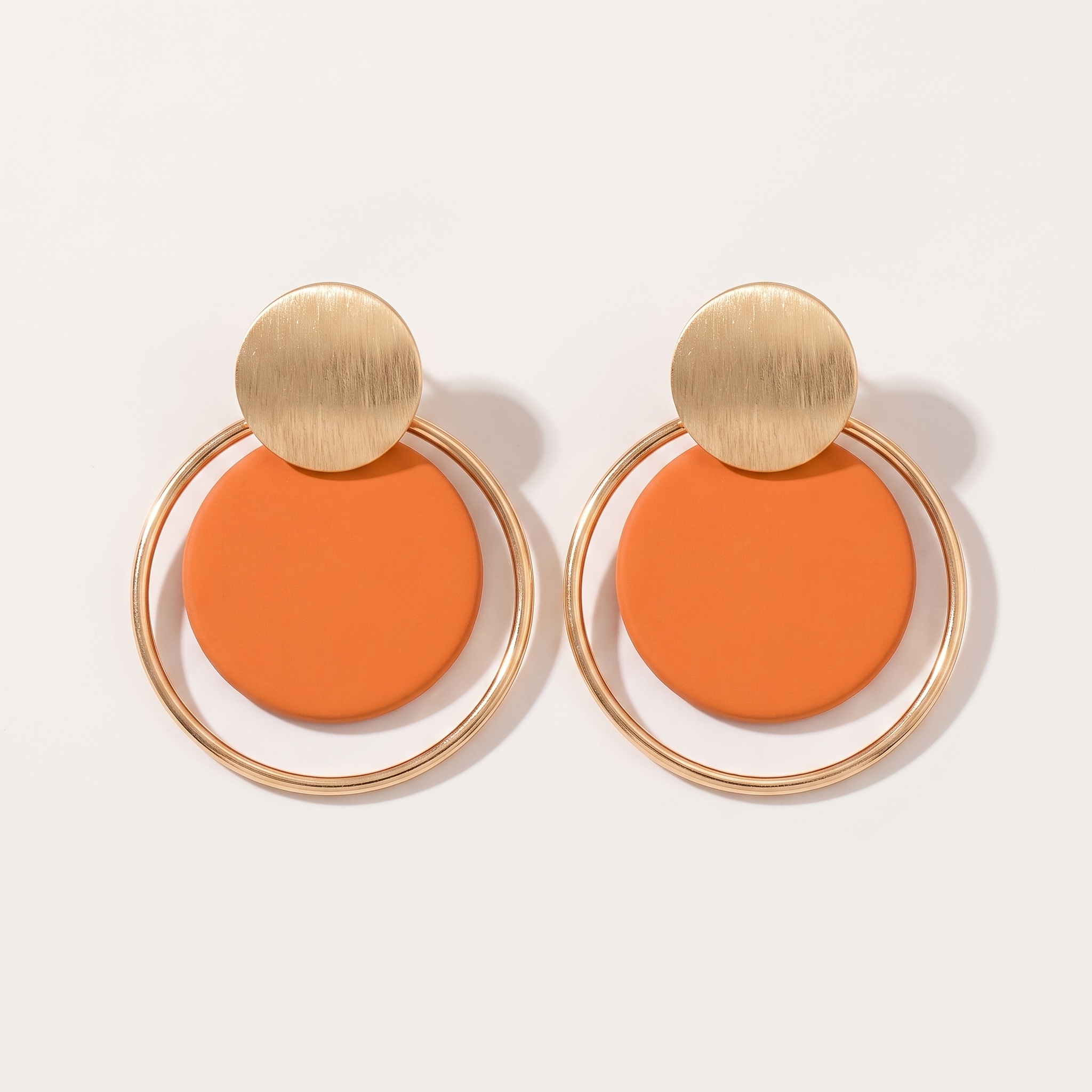 TEMU 1 Paire de Boucles d'Oreilles Doréennes d'Été Dopamine Multicolores pour Femmes, Mode Individuelle Bohème Géométrique Cercle Multicolore Disque