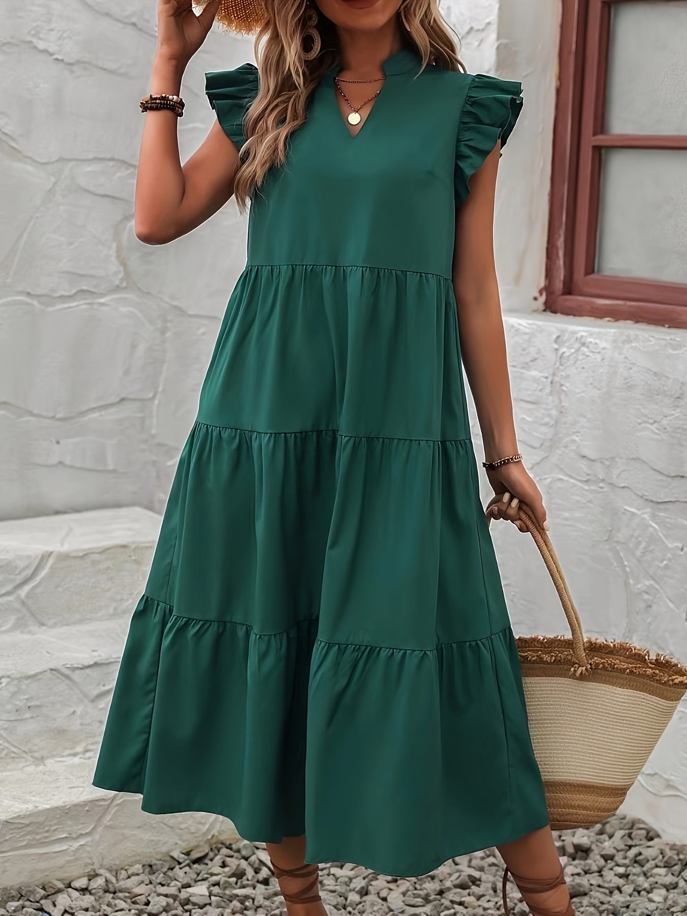 lace up loose dress Lace Up V Neck Loose Tunic Dress – Hashtag Flair