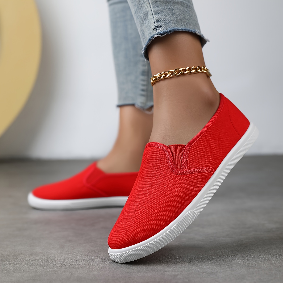 women s classic canvas slip sneakers breathable comfortable details 17