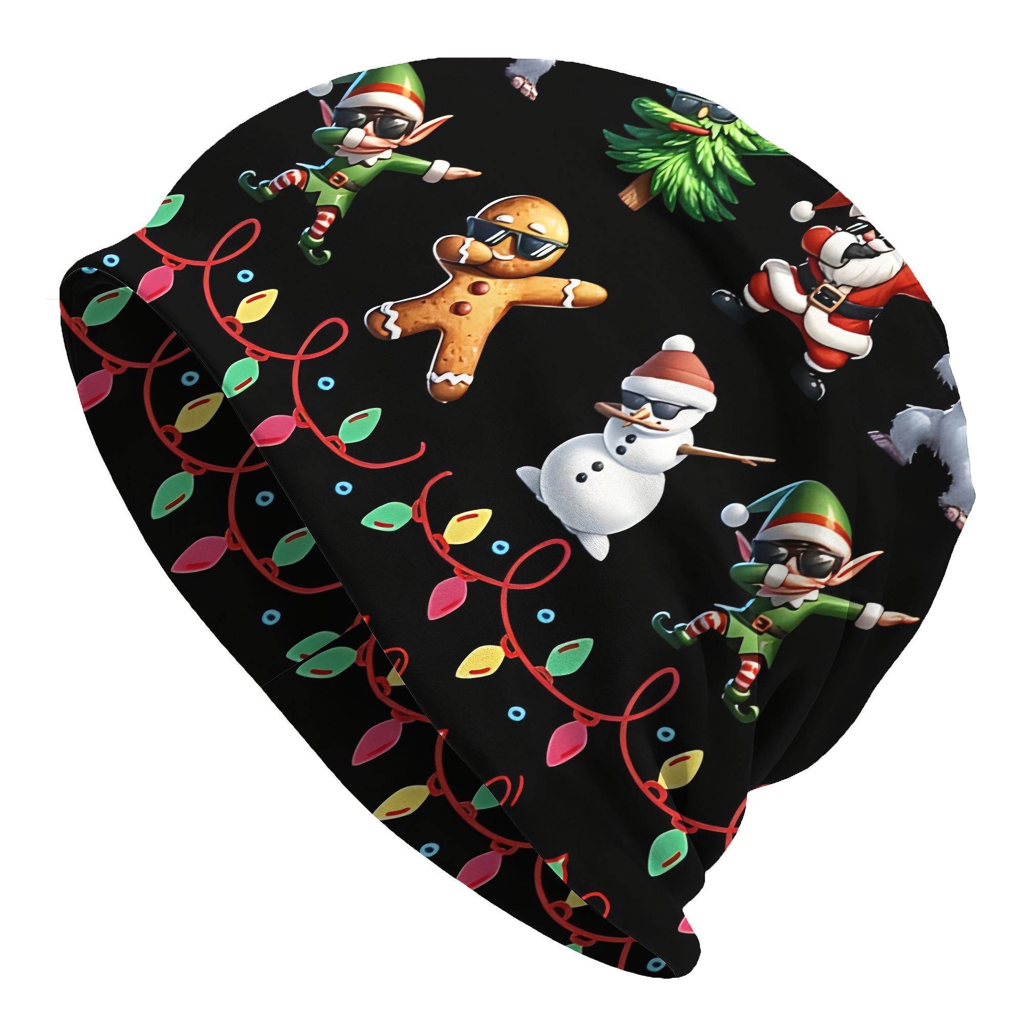 TEMU Christmas-themed Beanies Featuring A Dabbing Santa, Suitable For Men And Women, Perfect For Outdoor Activities